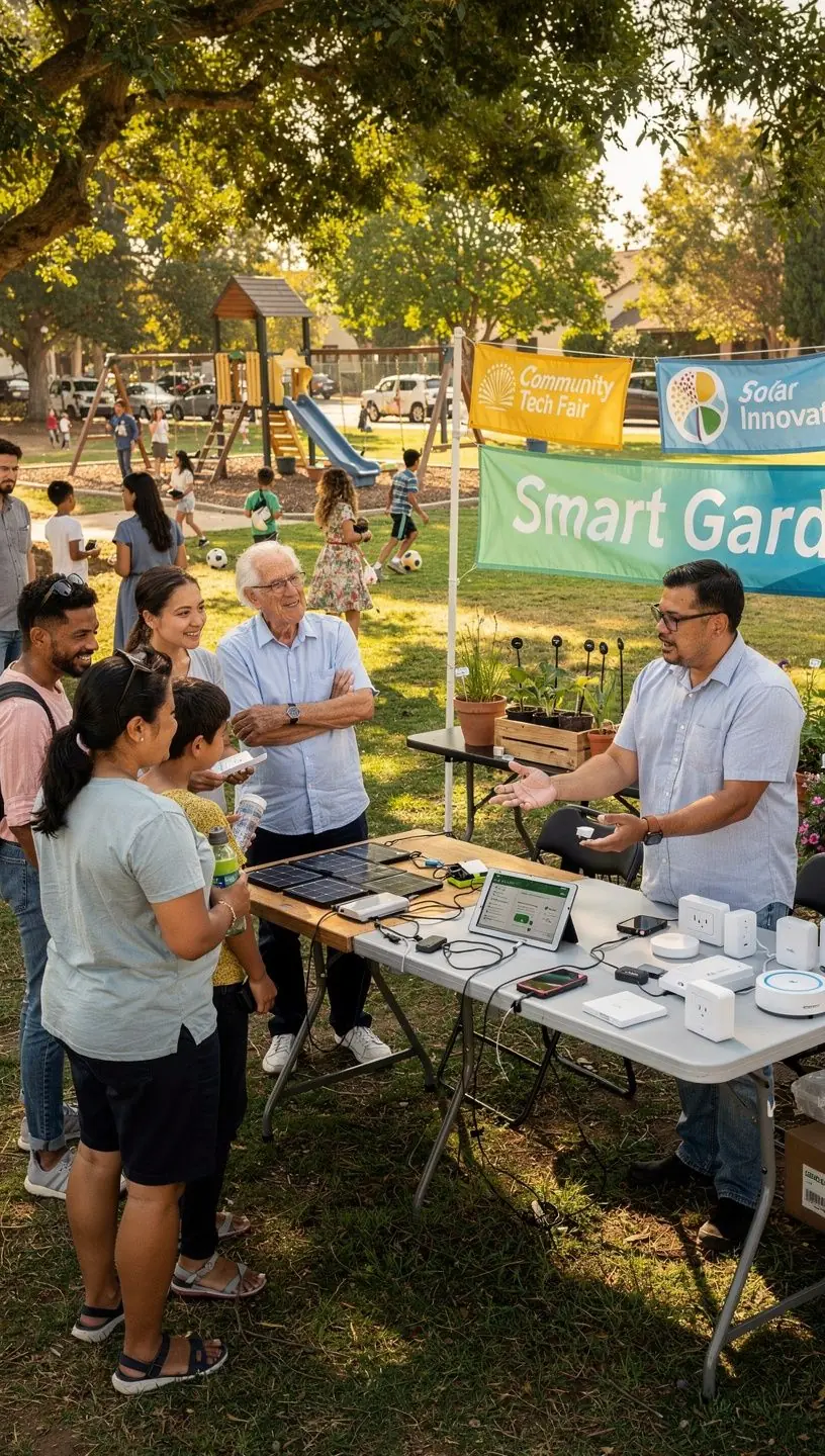 Local residents attending a workshop on using mobile apps for community safety and communication.